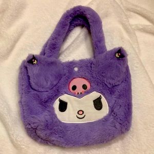 Fuzzy Kuromi handbag! Very soft and buttons closed! Perfect for any Sanrio lover